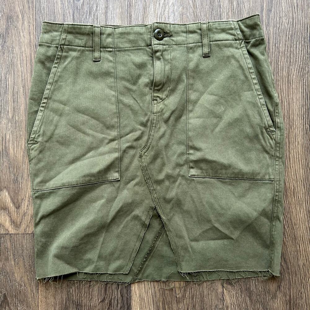 🥶 Hudson Olive Green High Rise Lulu Mini Skirt Size 28